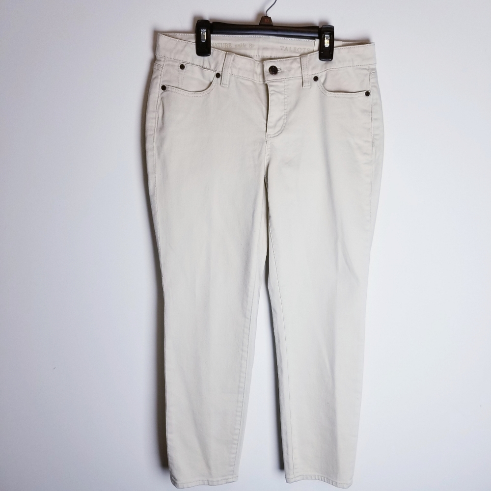 Talbots Light Cream Cropped Ankle Pants